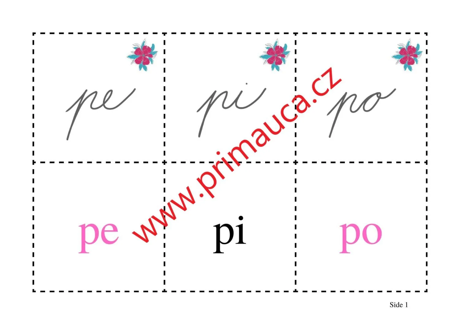 PEXESO k procvičení psaných slabik z písmenek - MALESOPUIY – náhled 4