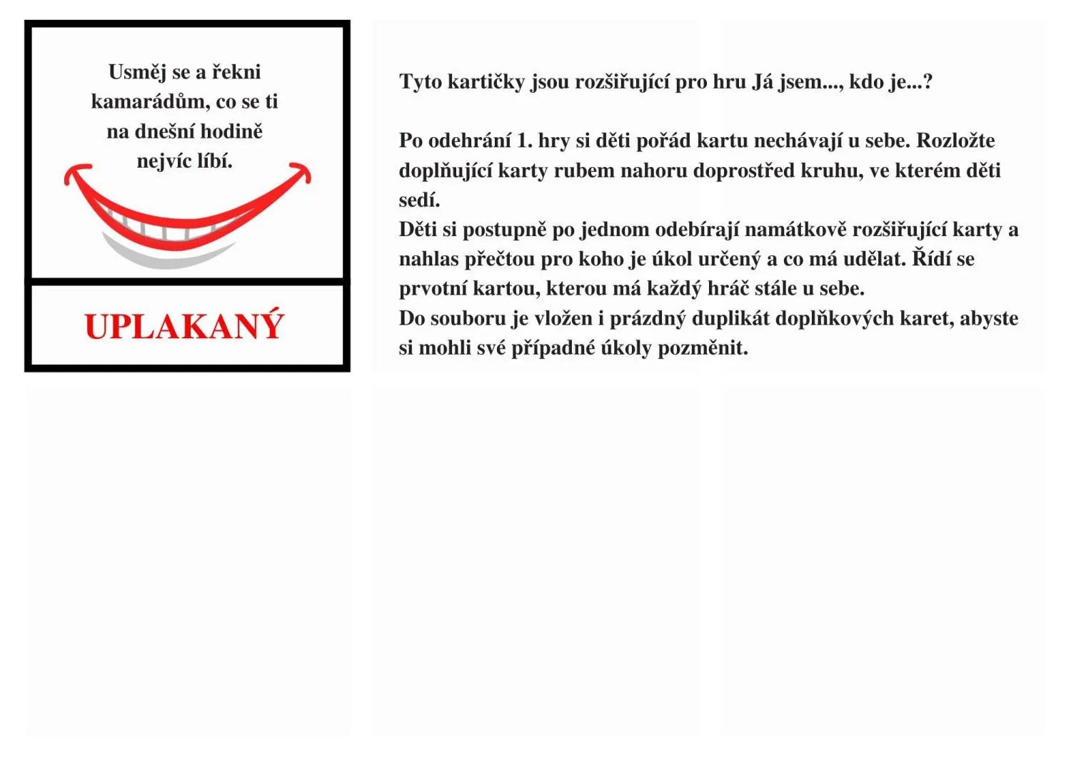 KARTY JÁ JSEM, KDO JE + ROZŠIŘUJÍCÍ HRA PRO TŘÍDU NA CELOU HODINU – náhled 4
