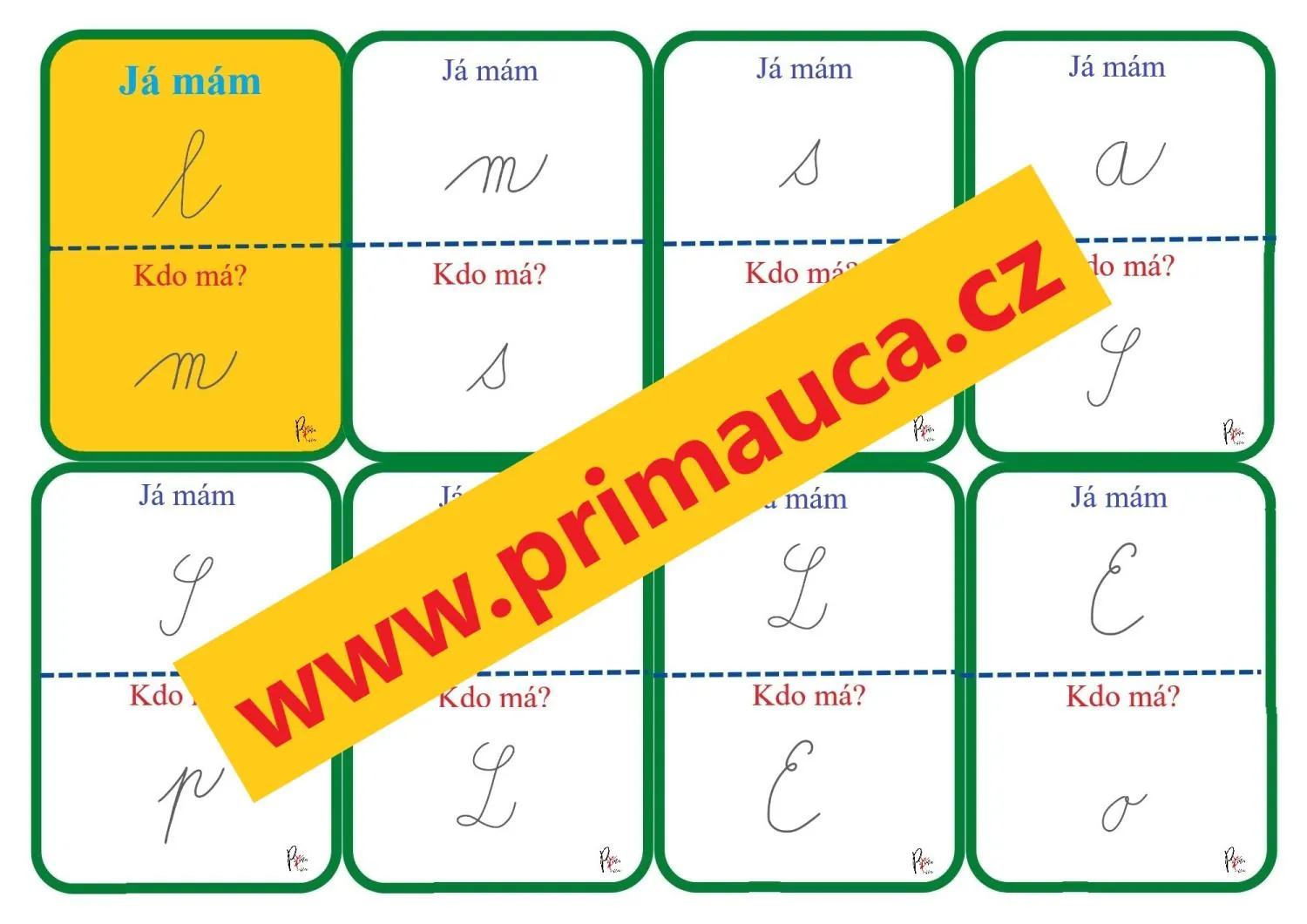 KARTY JÁ MÁM, KDO MÁ. PROCVIČOVÁNÍ ČTENÍ PSANÉHO PÍSMA malesopuiy – náhled 4