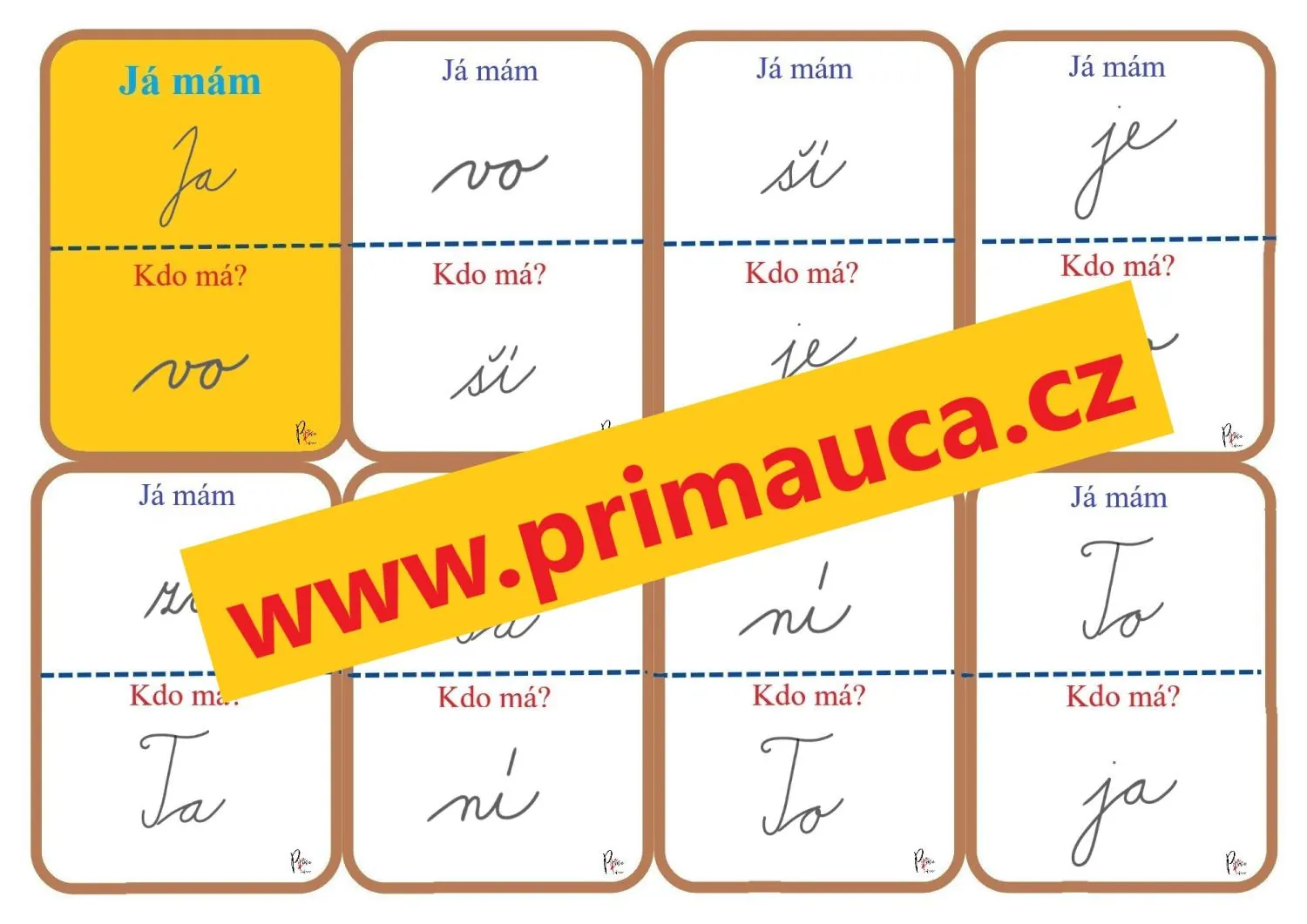 PROCVIČOVÁNÍ ČTENÍ PSANÉHO PÍSMA HROU - Já mám, kdo má? - jtnvzdkšr – náhled 2