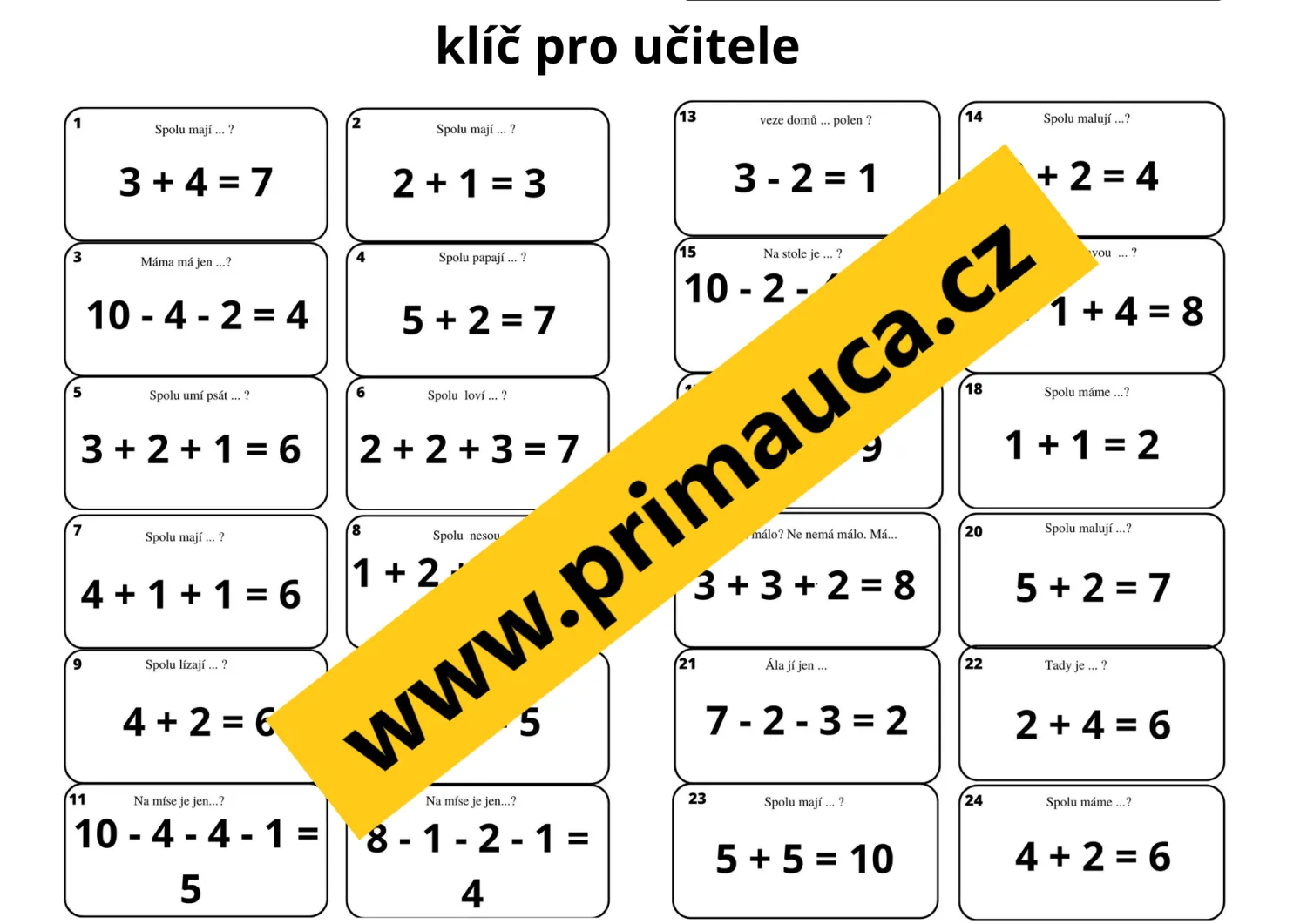 Sami čteme a řešíme první slovní úlohy  - 1. třída, období leden – náhled 3