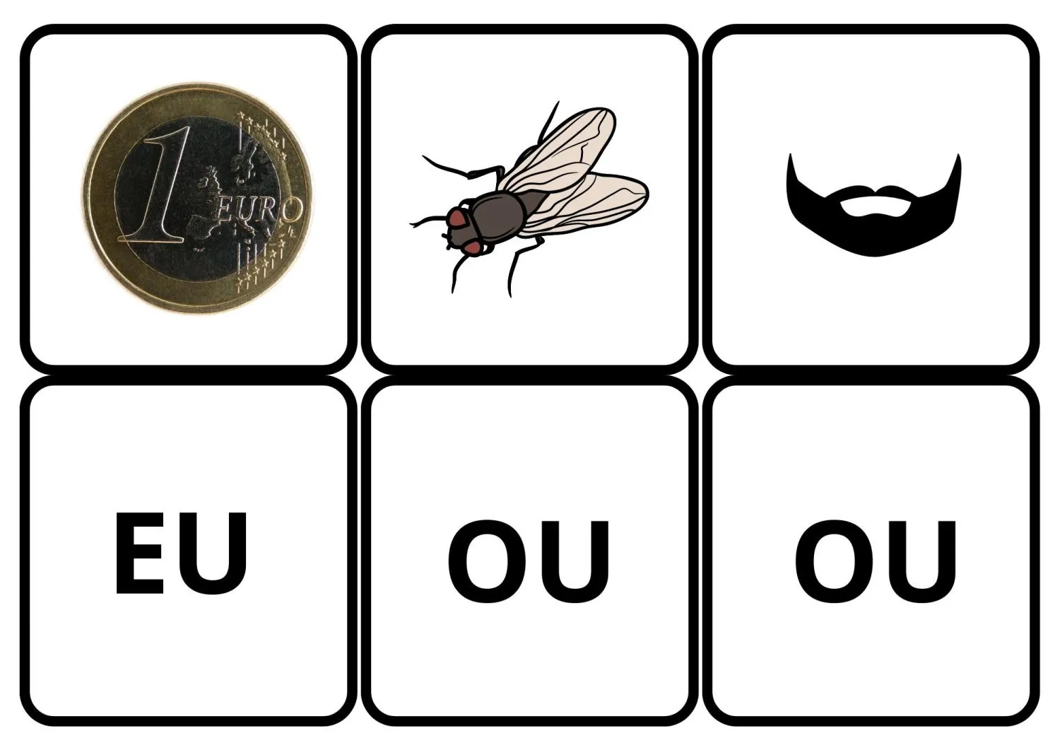 Procvičujeme čtení dvojhlásek  au - ou - eu - 1. třída, Já mám, kdo má + pexeso – náhled 5