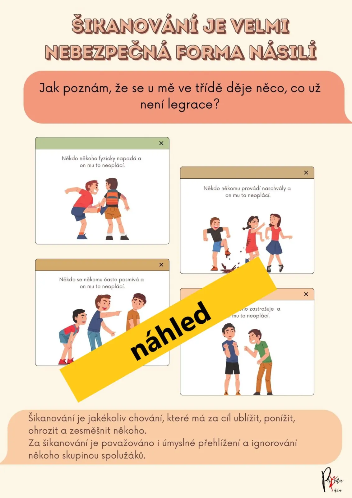 Vztahy v naší třídě. Jak poznám šikanu a co udělám? 5 aktivit mimo lavice. – náhled 10