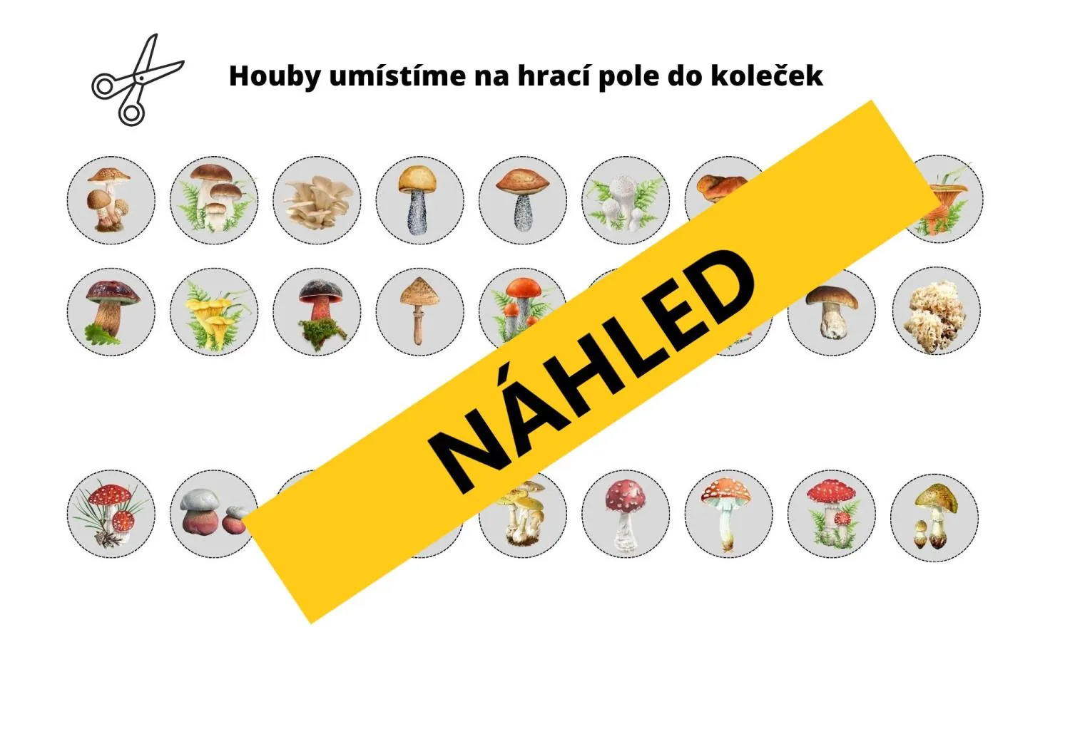 KDO NASBÍRÁ VÍCE JEDLÝCH HUB? - DESKOVÁ HRA KE ZPESTŘENÍ HODIN – náhled 4