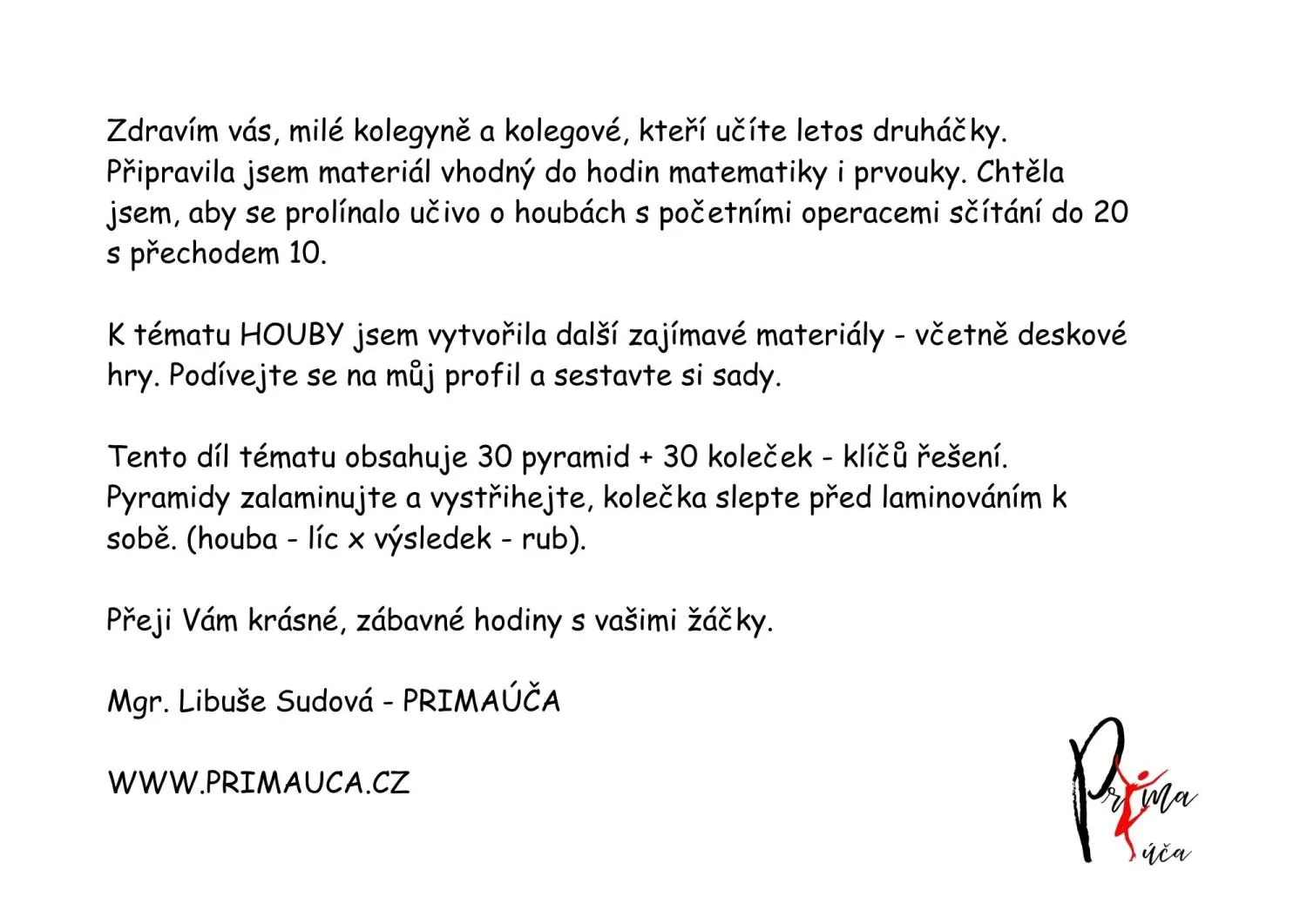 Matematické sčítací pyramidy  do 20 + učíme se poznat HOUBY – náhled 3