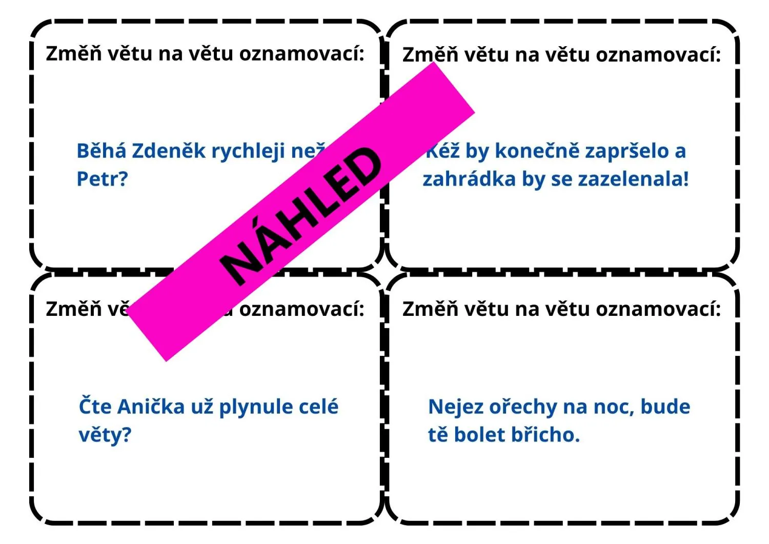 Druhy vět podle postoje mluvčího - HRA PRO ZPESTŘENÍ VÝUKY – náhled 4