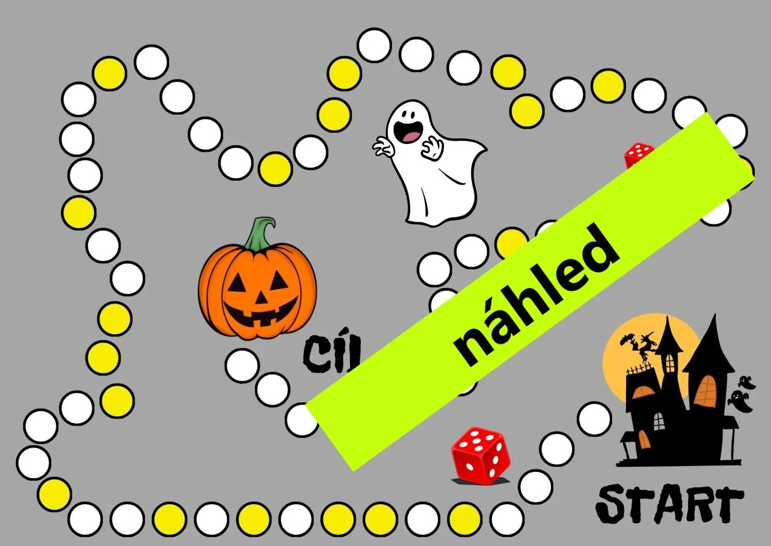 ZAHRAJTE SI ZÁVODY S PŘÍKLADY - desková hra na téma HALLOWEEN – náhled 4