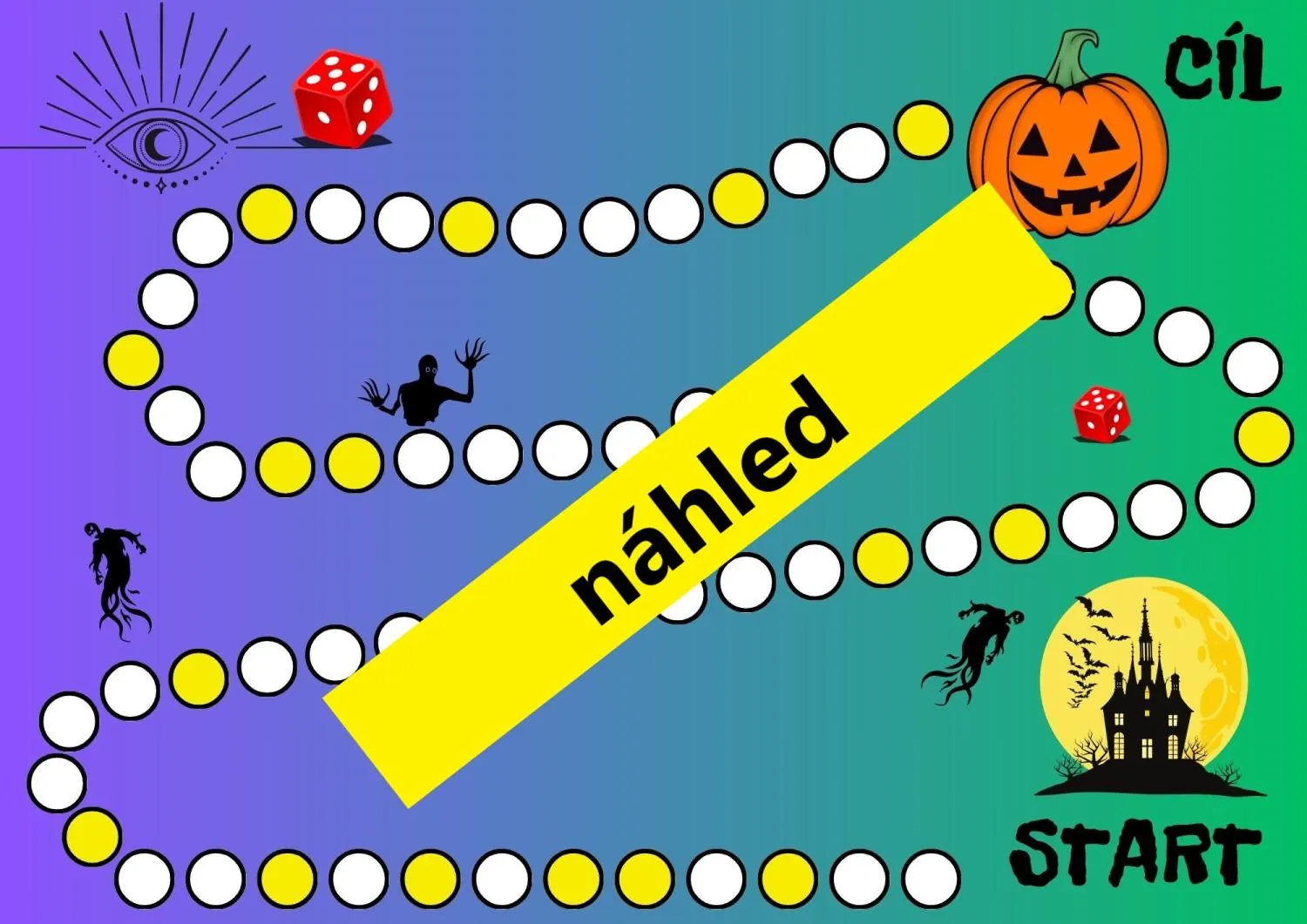 ZAHRAJTE SI ZÁVODY S PŘÍKLADY - desková hra na téma HALLOWEEN – náhled 7