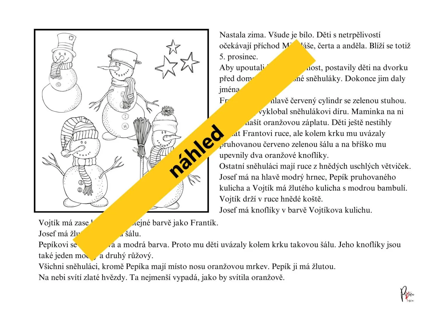 MIKULÁŠ - ČTENÍ S POROZUMĚNÍM S OMALOVÁNKY - Přečti si pozorně a vybarvuj! – náhled 4