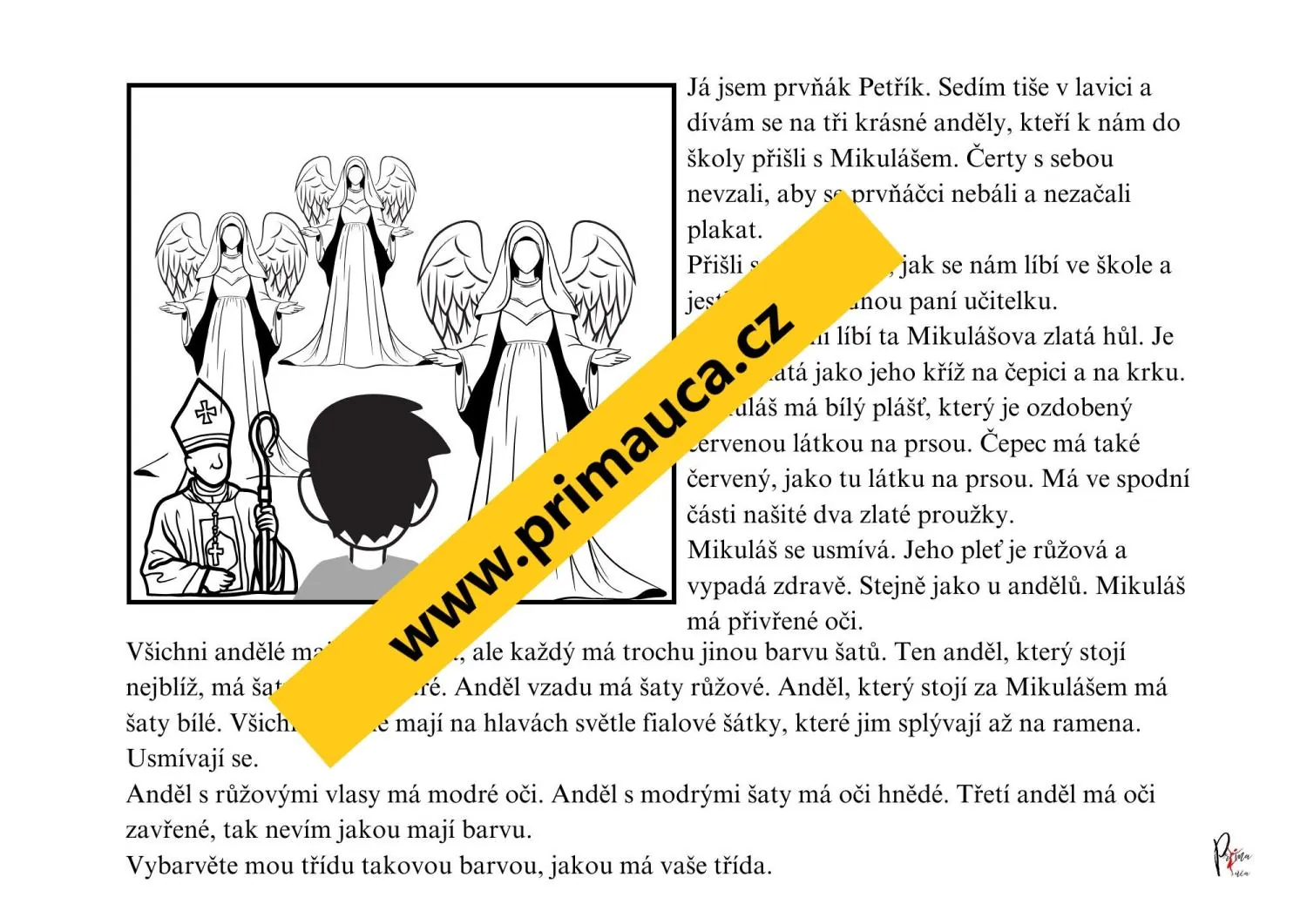 MIKULÁŠ - ČTENÍ S POROZUMĚNÍM S OMALOVÁNKY - Přečti si pozorně a vybarvuj! – náhled 7