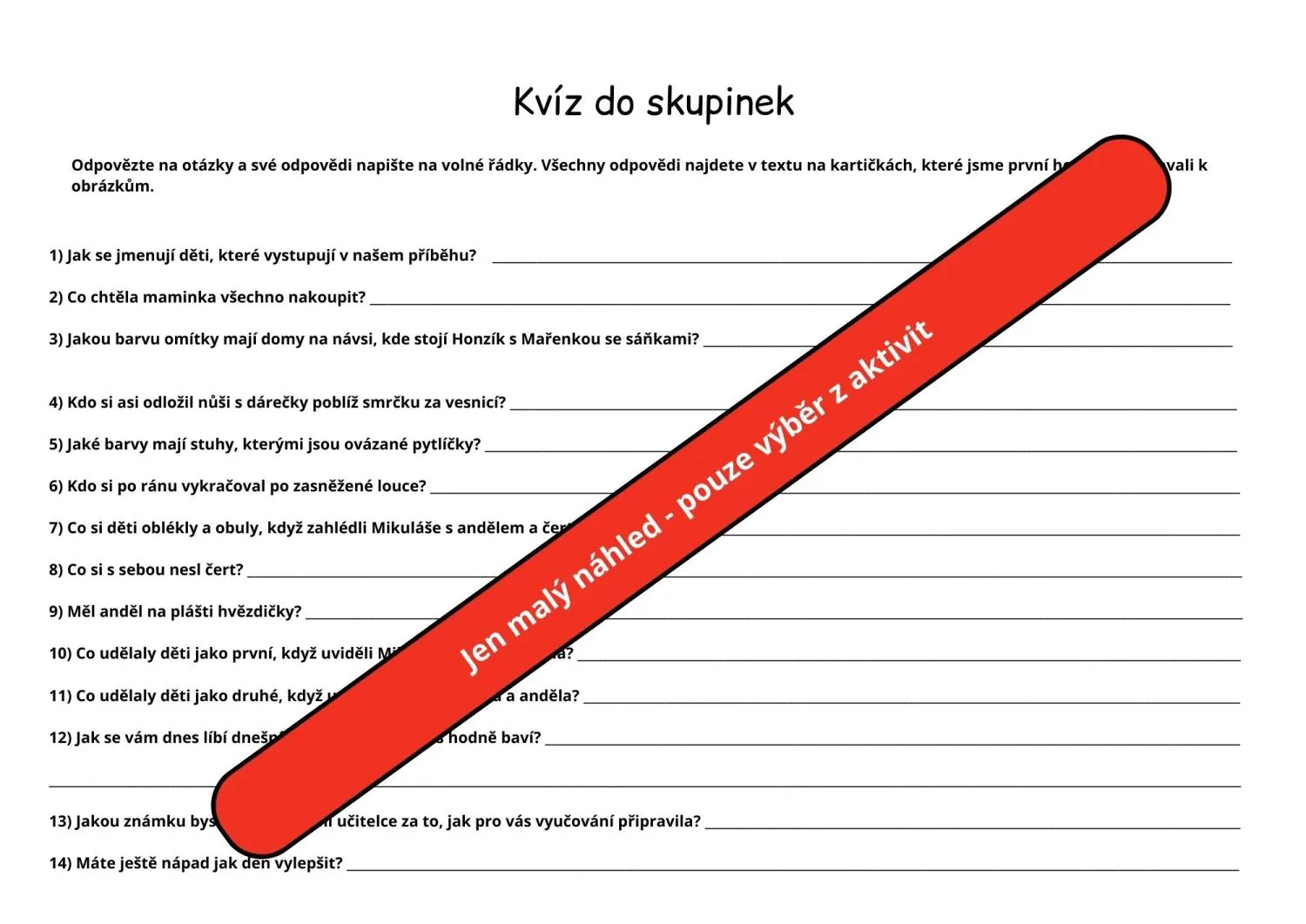 PROJEKTOVÝ DEN - MIKULÁŠ - 4 PŘEDMĚTY - KOMPLETNÍ PŘÍPRAVA A SKVĚLÝ DEN BEZ NUDY – náhled 7