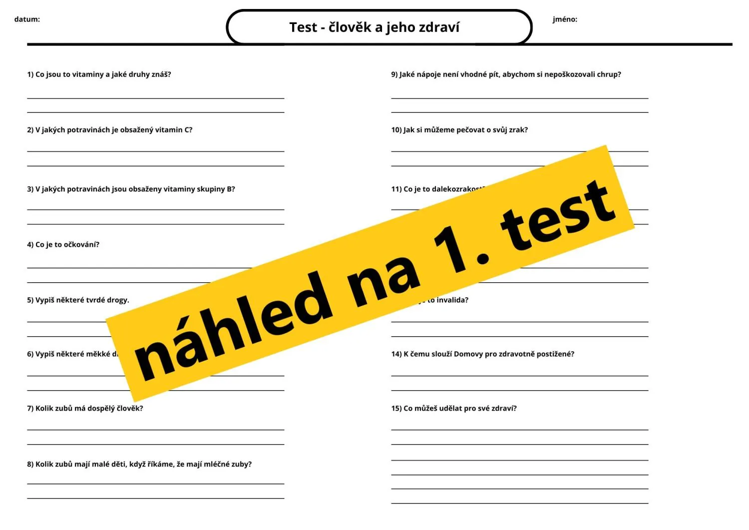 ČLOVĚK A JEHO ZDRAVÍ, NEMOC, ÚRAZ, DROGY, PRVNÍ POMOC. – náhled 9