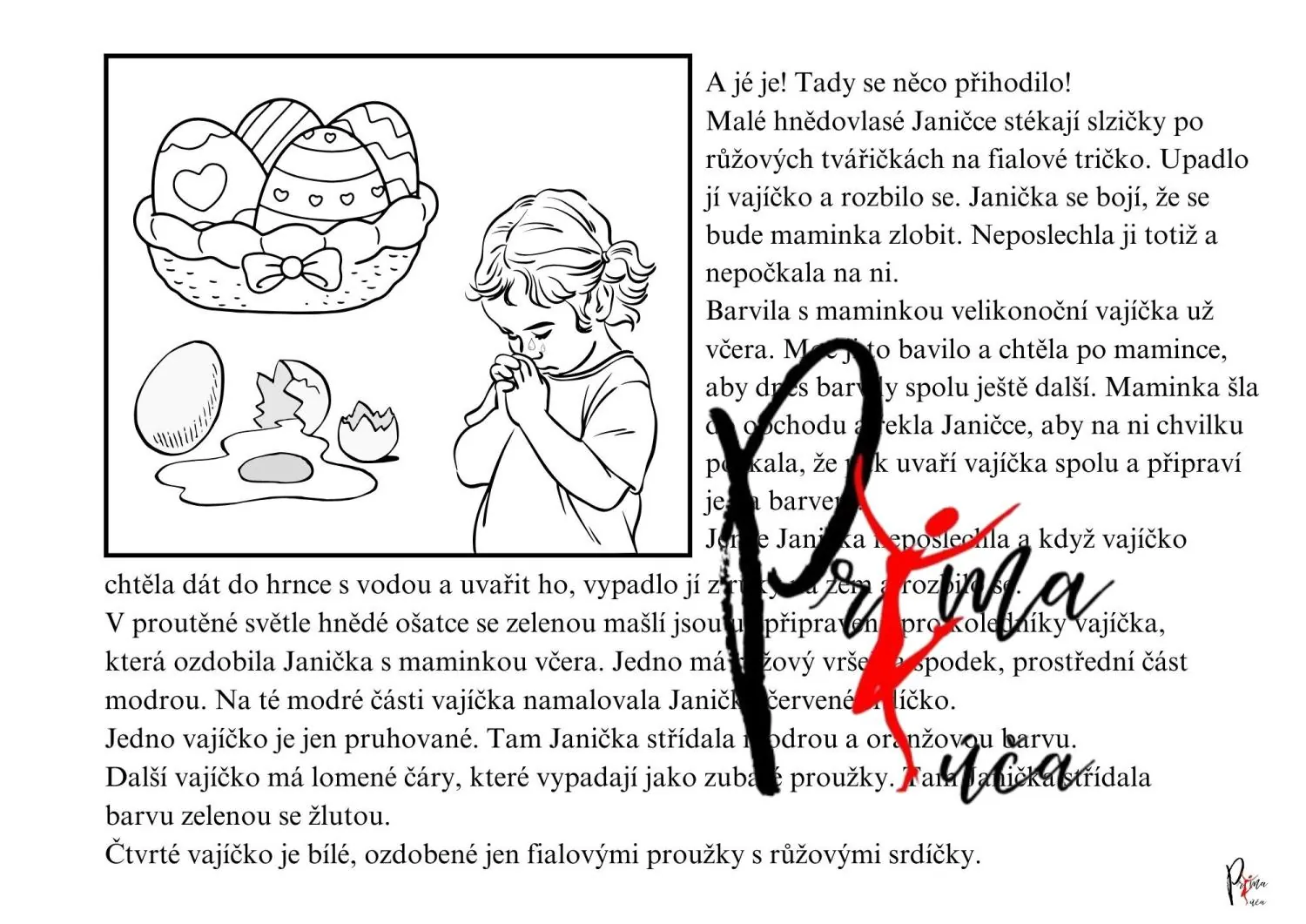 VELIKONOCE - ČTENÍ S POROZUMĚNÍM A OMALOVÁNKY - Přečti si pozorně a vybarvuj! – náhled 8