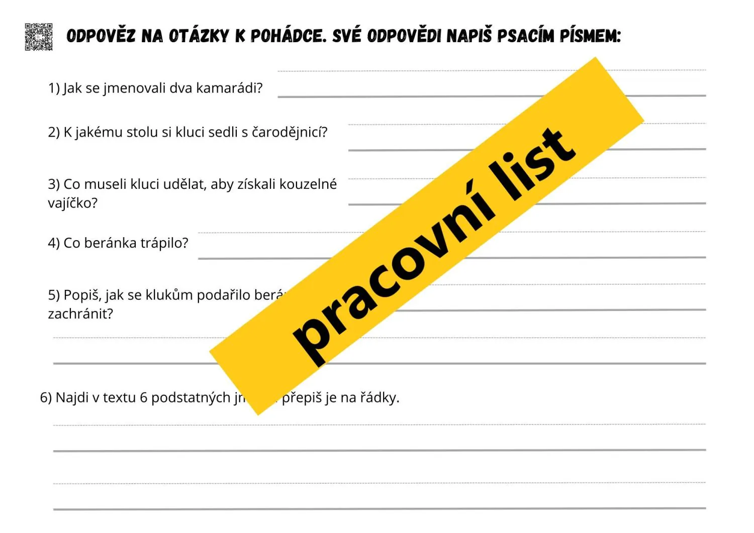 VELIKONOCE - VELIKONOČNÍ POHÁDKA SE SOUBOREM PRACOVNÍCH LISTŮ – náhled 6