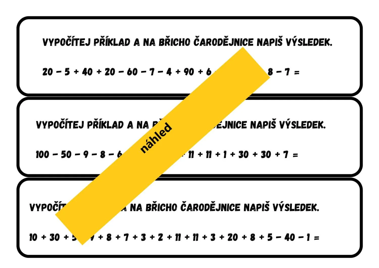 ORIGINÁLNÍ BĚHACÍ - ČTENÍ, PŘEPIS, MALOVÁNÍ, POČÍTÁNÍ - TÉMA ČARODĚJNICE – náhled 4