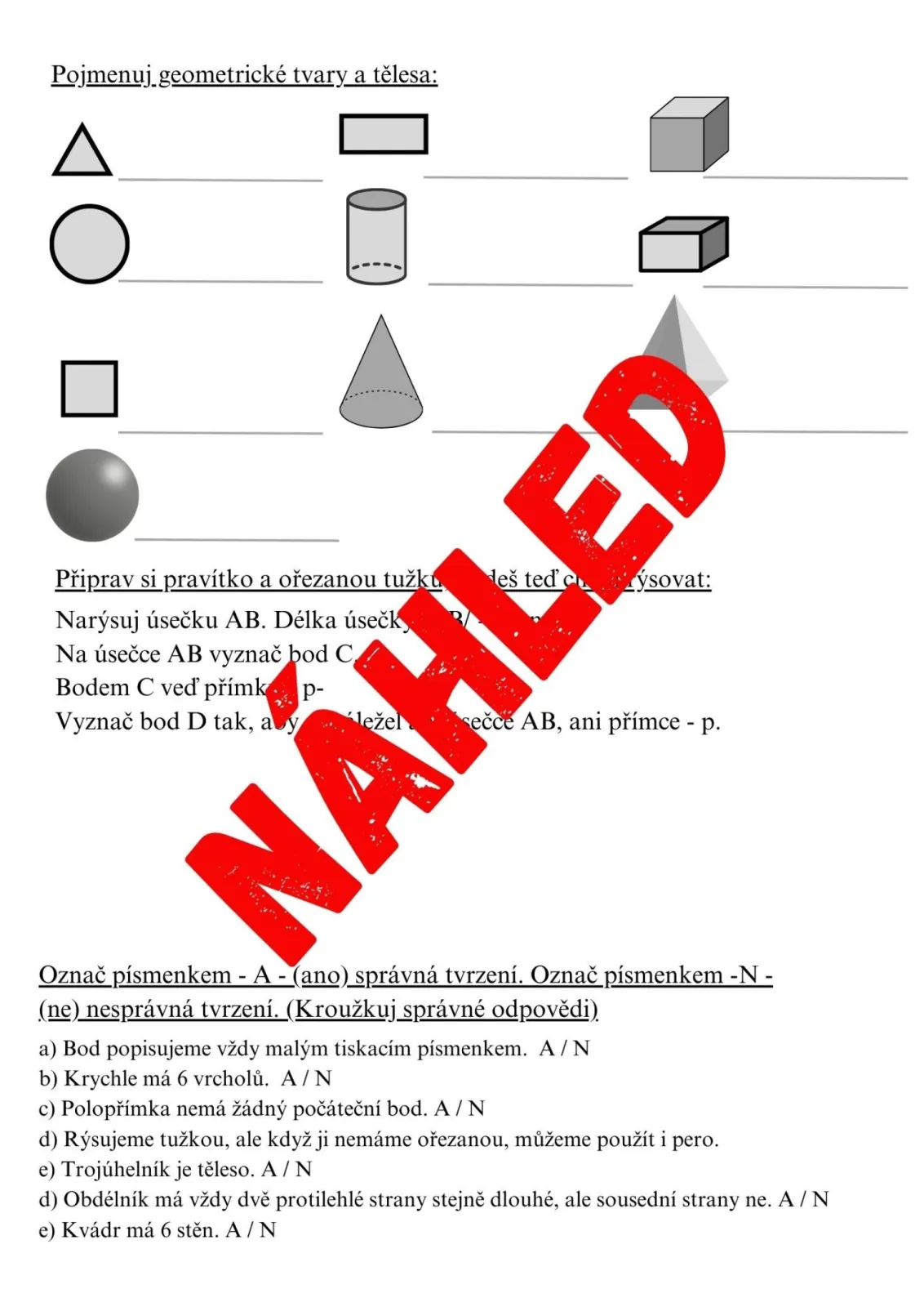 PÍSEMNÉ PRÁCE NA KONEC ŠKOLNÍHO ROKU - VARIANTY PRO DĚTI S SPU – náhled 3