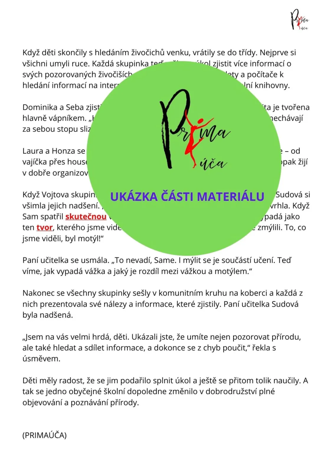 VYJMENOVANÁ SLOVA PO - M - S PŘÍBĚHEM ZE ŠKOLY – náhled 2