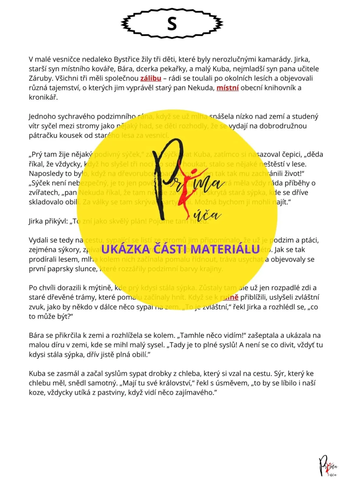 VYJMENOVANÁ SLOVA PO - S - S POHÁDKOU a úkoly – náhled 3