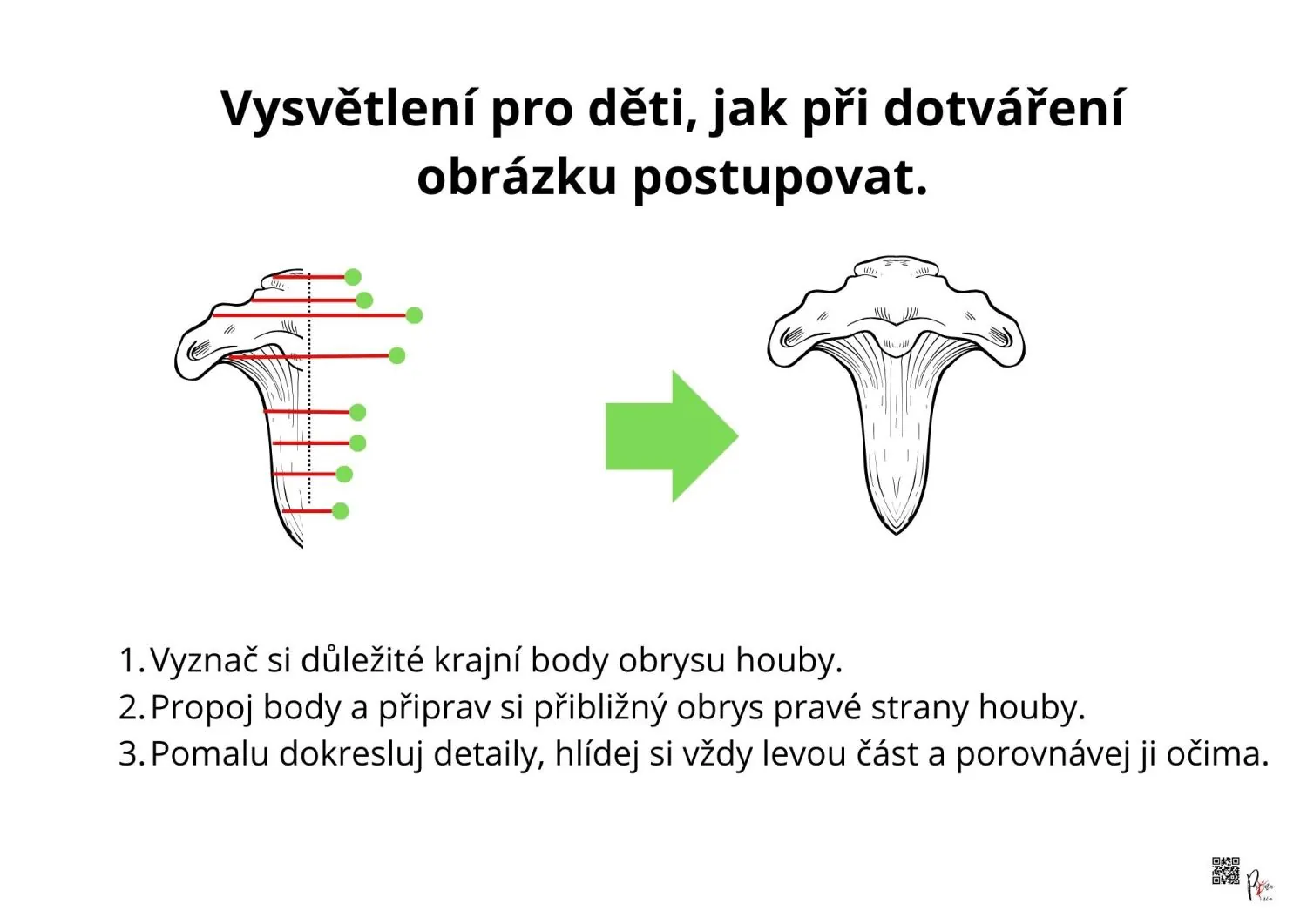 HOUBY JEDLÉ I NEJEDLÉ - osová souměrnost - obrázky k dokreslení – náhled 4