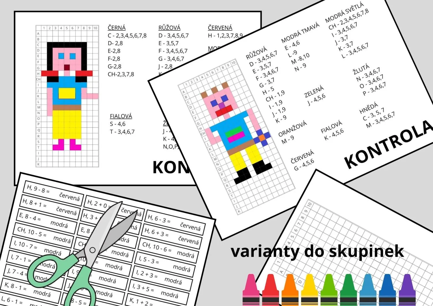 ORIENTACE VE ČTVERCOVÉ SÍTI + NUMERACE DO 10 - 1. sada – náhled 2