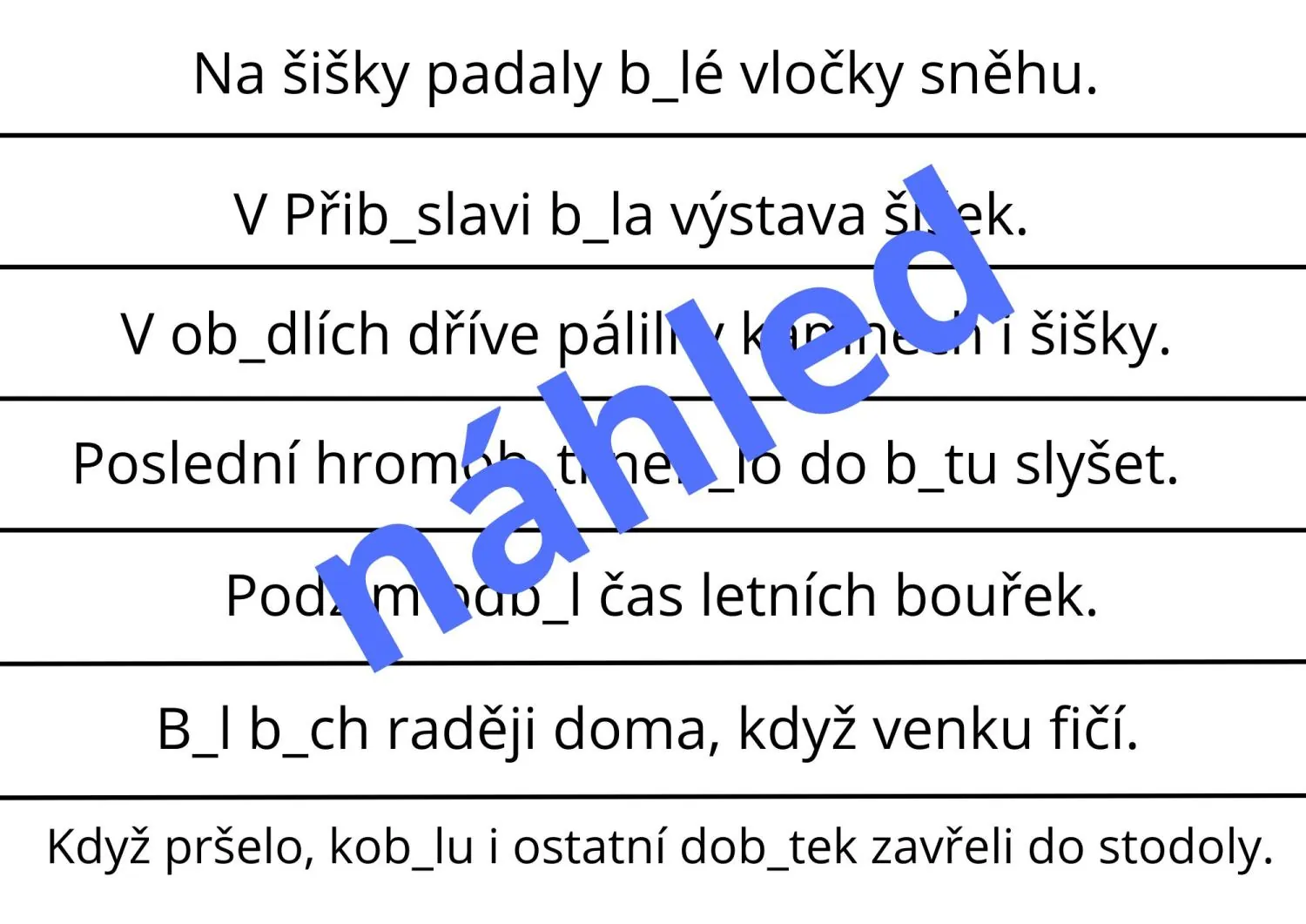VYJMENOVANÁ SLOVA PO - b- TROCHU JINÉ BĚHACÍ DIKTÁTY – náhled 3