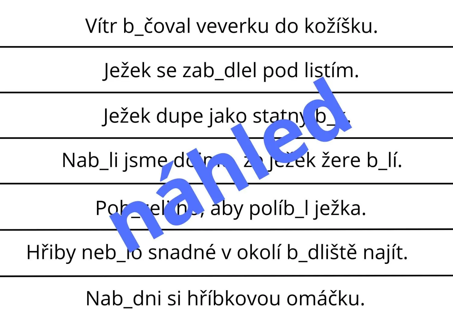 VYJMENOVANÁ SLOVA PO - b- TROCHU JINÉ BĚHACÍ DIKTÁTY – náhled 5