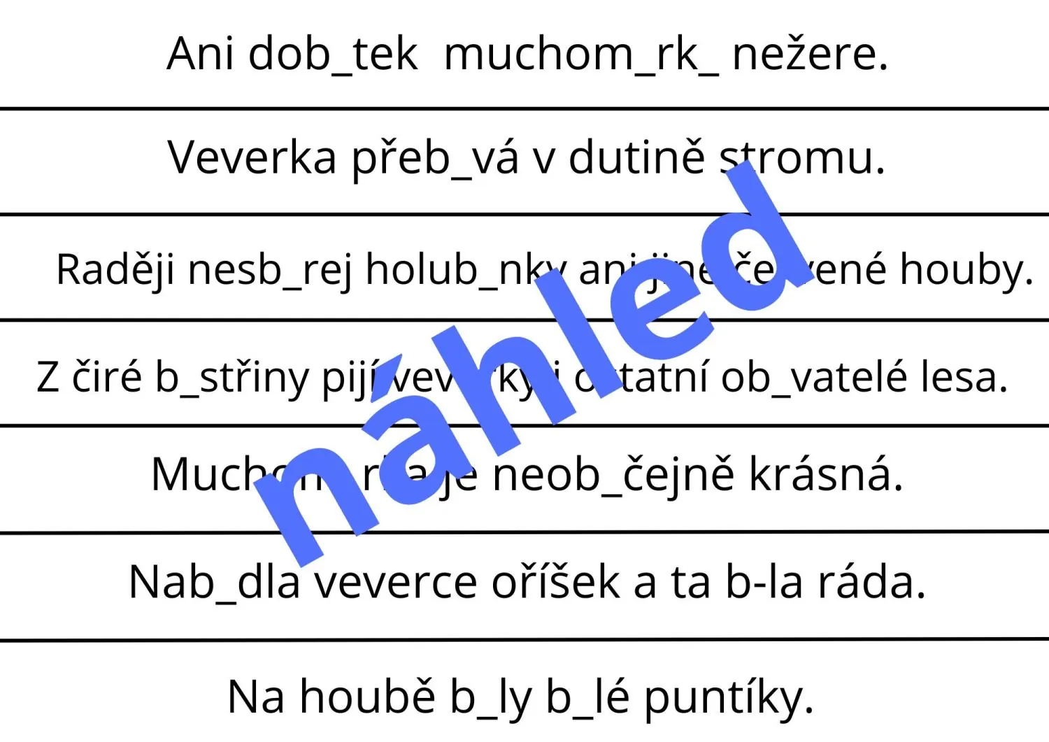 VYJMENOVANÁ SLOVA PO - b- TROCHU JINÉ BĚHACÍ DIKTÁTY – náhled 6