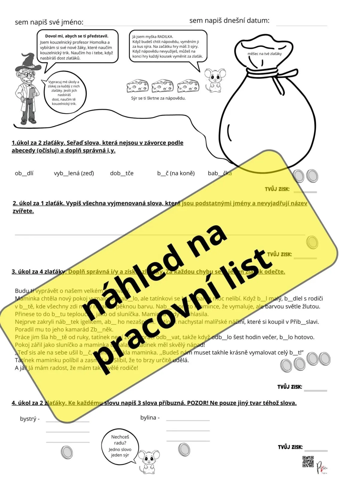 VYJMENOVANÁ SLOVA - B - PÍSEMNÁ PRÁCE BEZESTRACHU - KOUZELNICKÉ TRIKY ODMĚNOU – náhled 10