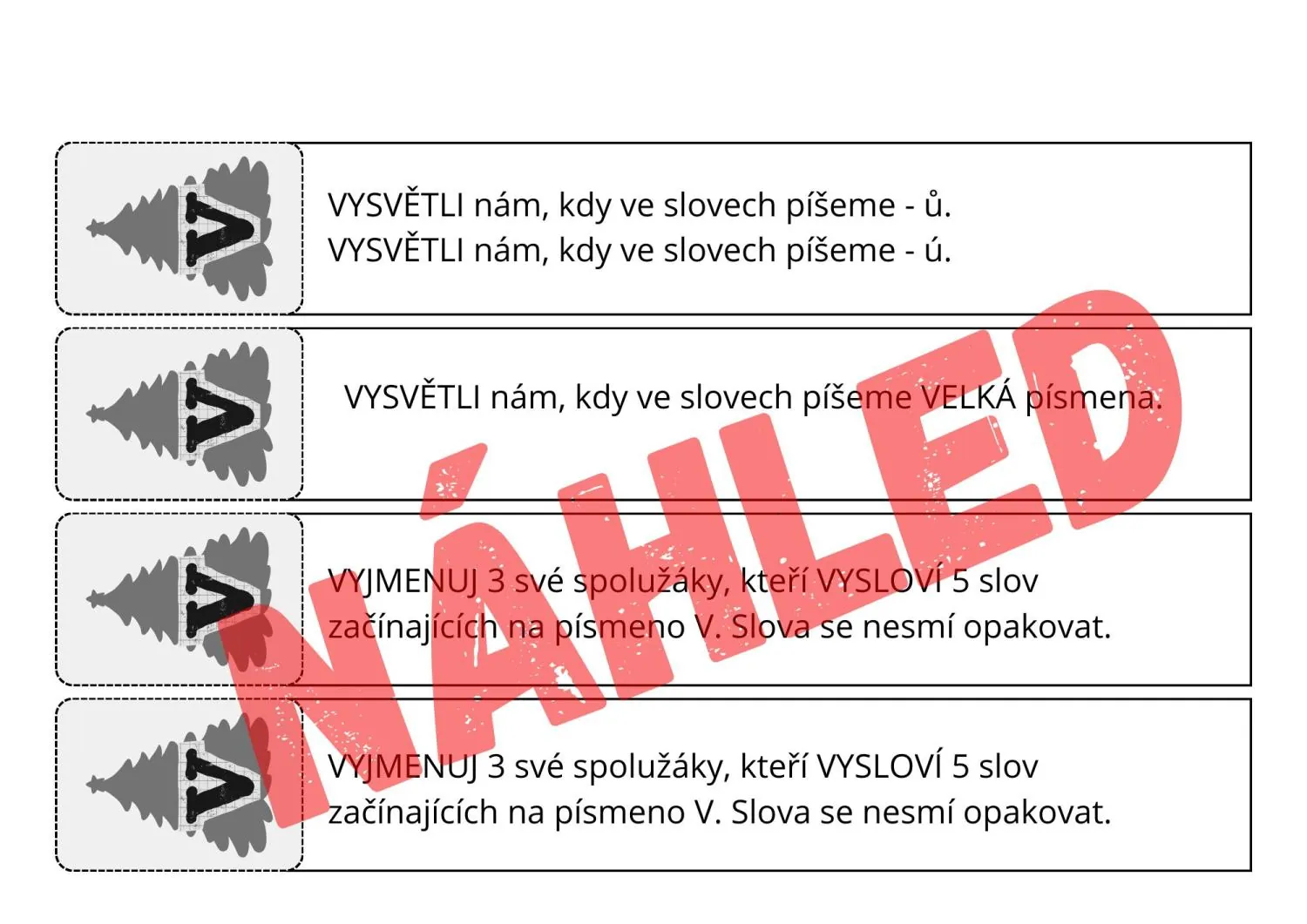 VYJMENOVANÁ SLOVA - VÁNOČNÍ OPAKOVAČKA - ROZDÝCHÁVAČKA - HRA – náhled 7