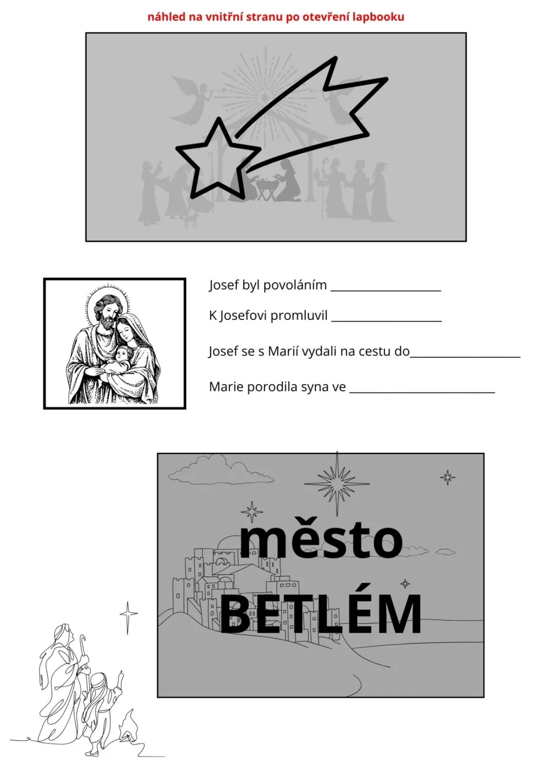 VÁNOCE - lapbook pro děti + kvíz + dopis, příprava na 2 hodiny – náhled 2