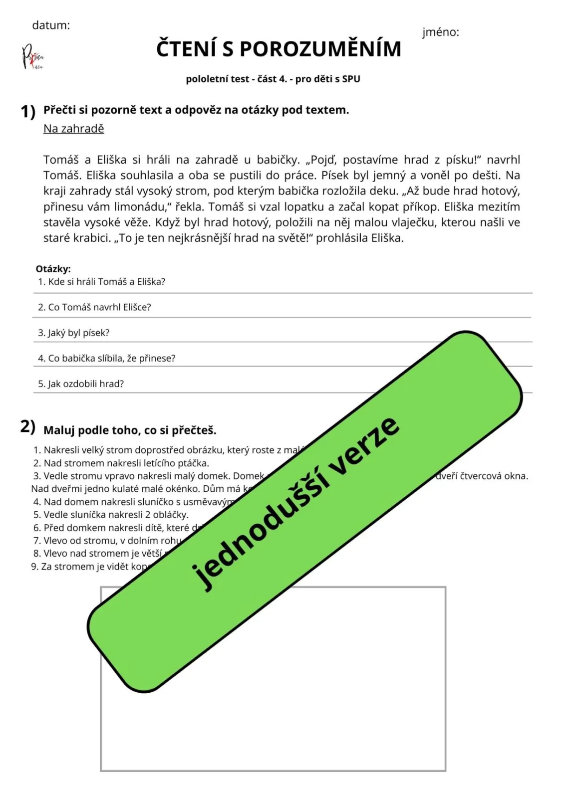 Vyjmenovaná slova, věty, význam slov, slovní druhy - POLOLETNÍ PÍSEMNÉ PRÁCE – náhled 7