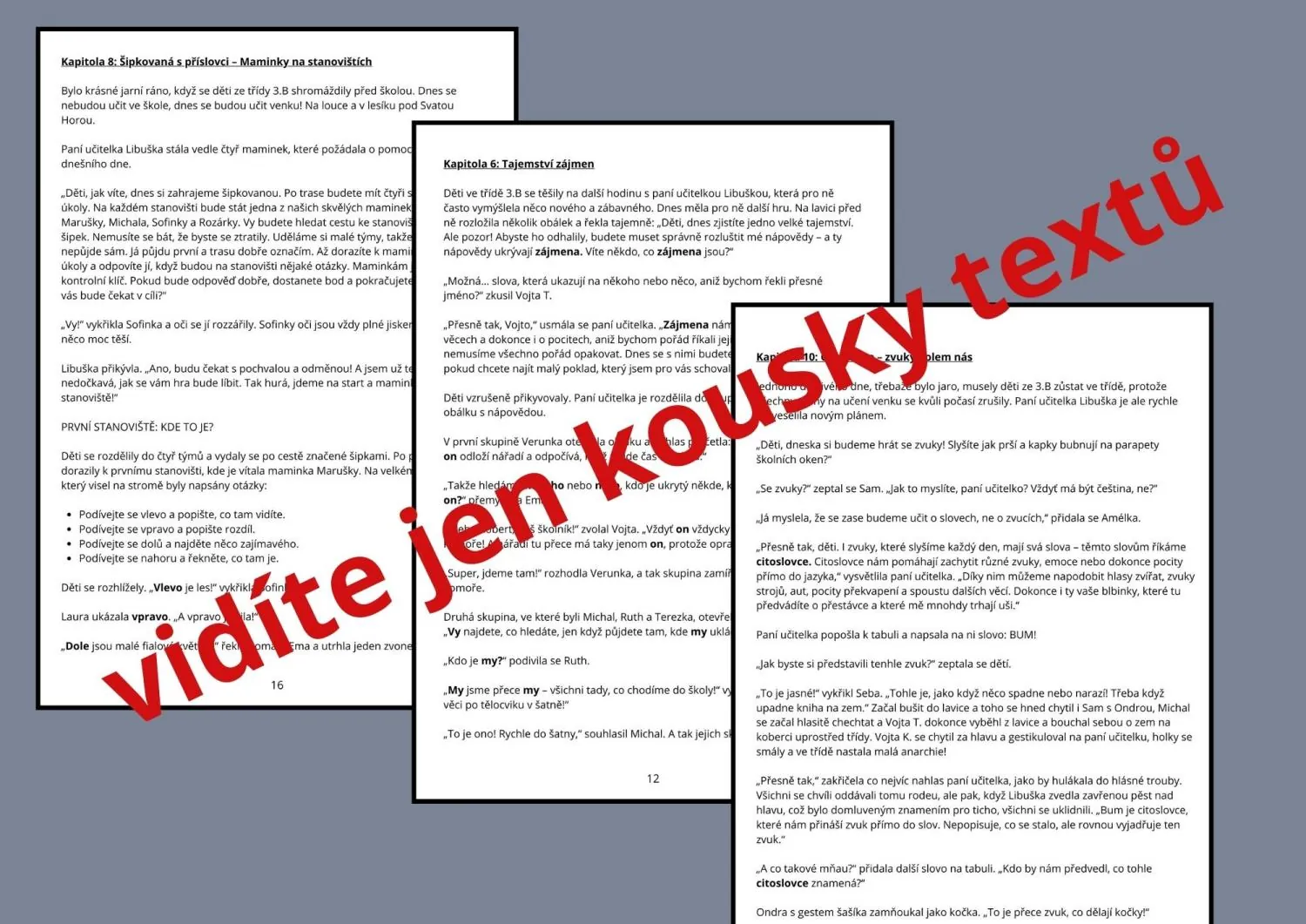 SLOVNÍ DRUHY - Ten nejlepší příběh o třídě,  která dokázala objevit slovní druhy – náhled 7