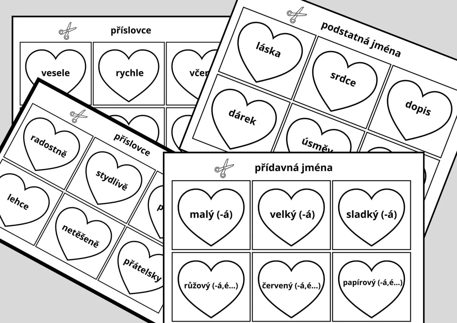 SLOVNÍ DRUHY - VALENTÝNSKÁ HRA - SLOVNÍ SRDÍČKA (TVOŘENÍ VĚT, PŘÍBĚHŮ) – náhled 4