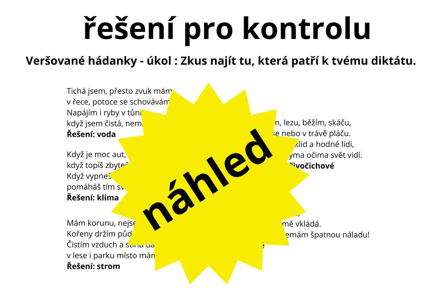 Vyjmenovaná slova - Běhací diktáty - DEN ZEMĚ – náhled 6