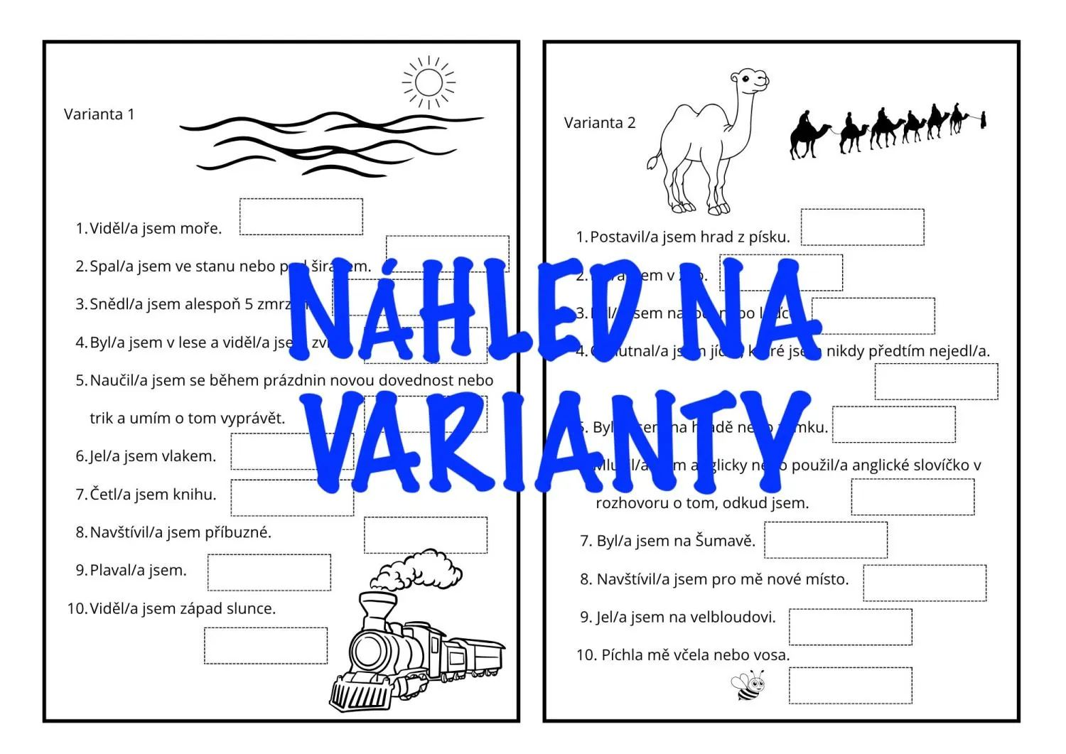 Prázdninové BINGO našich zážitků - POVÍDÁME SI O PRÁZDNINÁCH – náhled 2