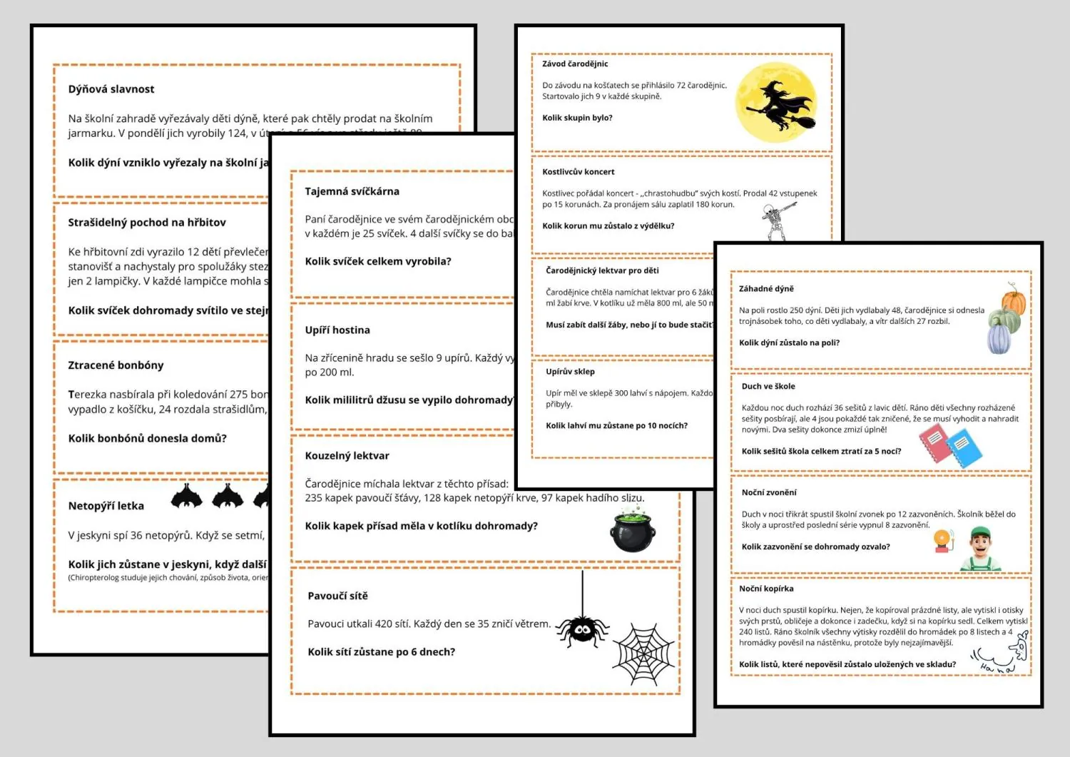 STRAŠIDELNÉ SLOVNÍ ÚLOHY - také k projektovému dni + výtvarka – náhled 2