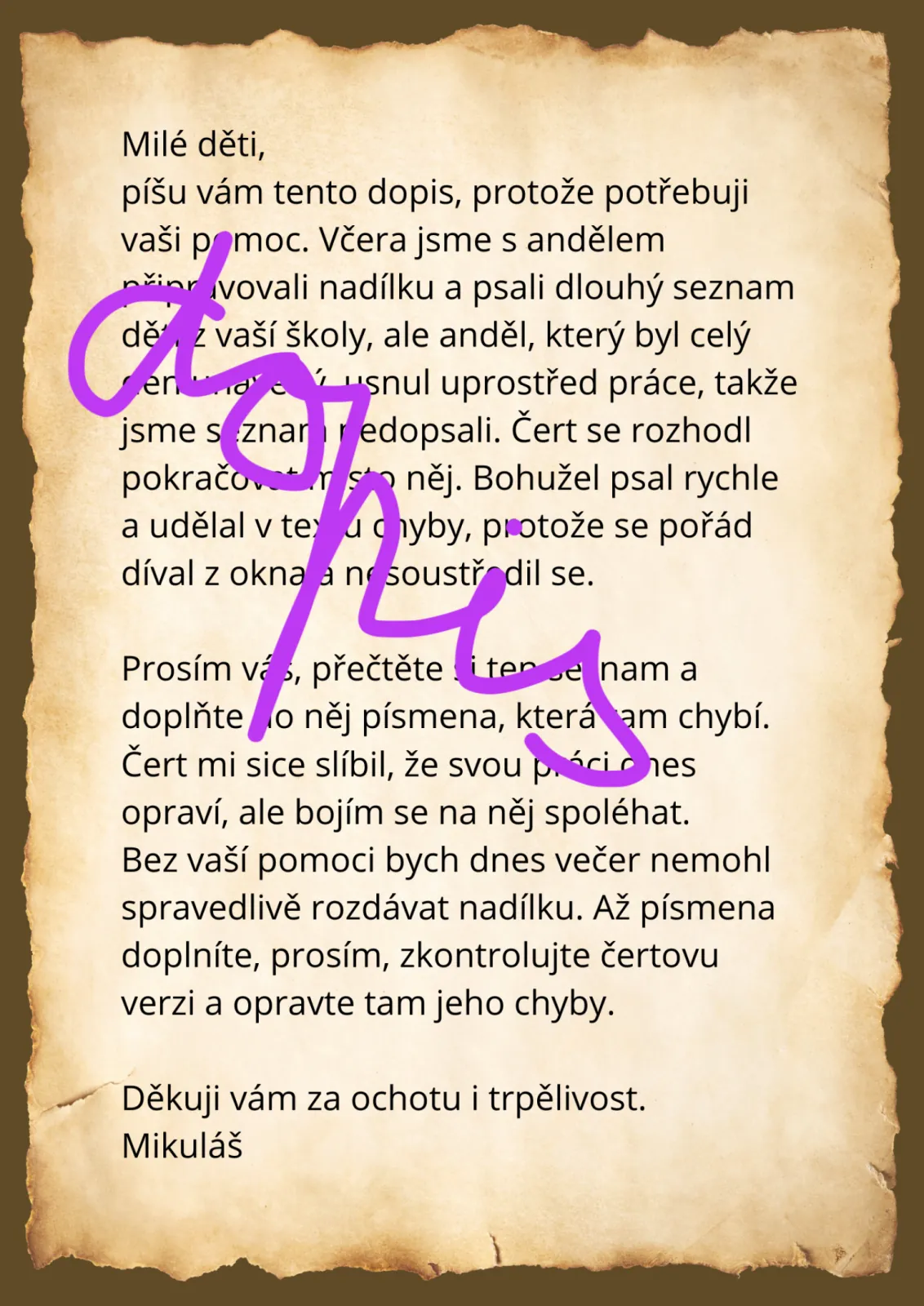 Vyjmenovaná slova - Mikuláš - k souboru na projektový týden – náhled 4