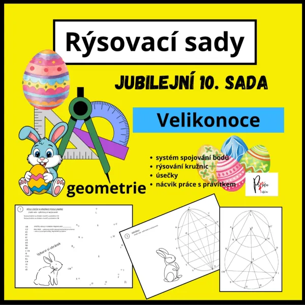 RÝSOVÁNÍ ÚSEČEK A KRUŽNIC - TÉMA VELIKONOCE