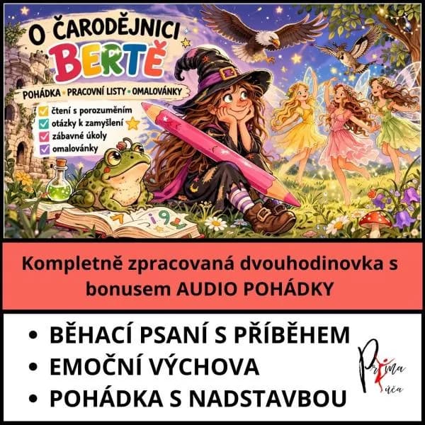 ČARODĚJNICE - PŘÍPRAVA NA 2h - koncovky podstatných jmen, pohádka, kvíz - projek