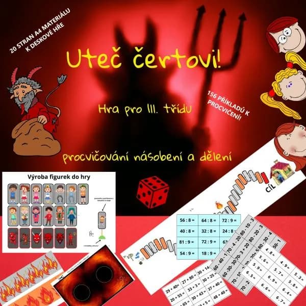 HRA - UTEČ ČERTOVI! PROCVIČOVÁNÍ NUMERACE 0 - 100 A NÁSOBILKY - ZÁBAVNOU FORMOU