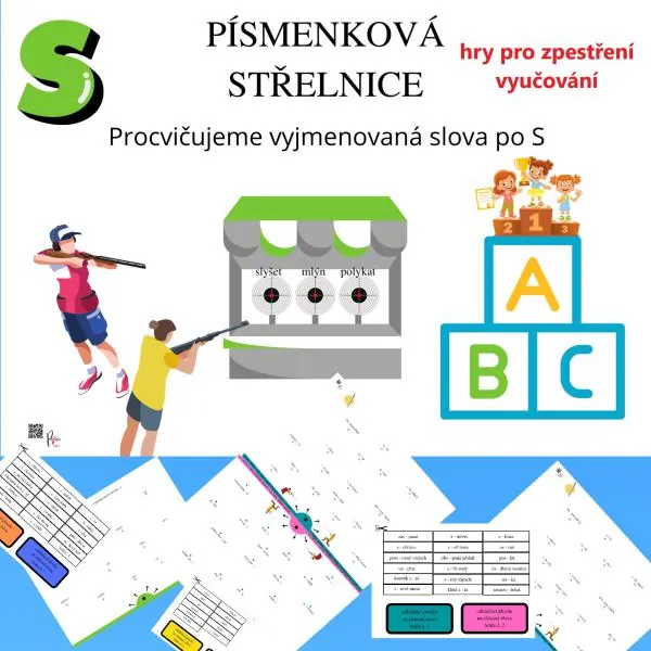 VYJMENOVANÁ SLOVA - S - HRA DO TŘÍDY - PÍSMENKOVÁ STŘELNICE - 5. sada