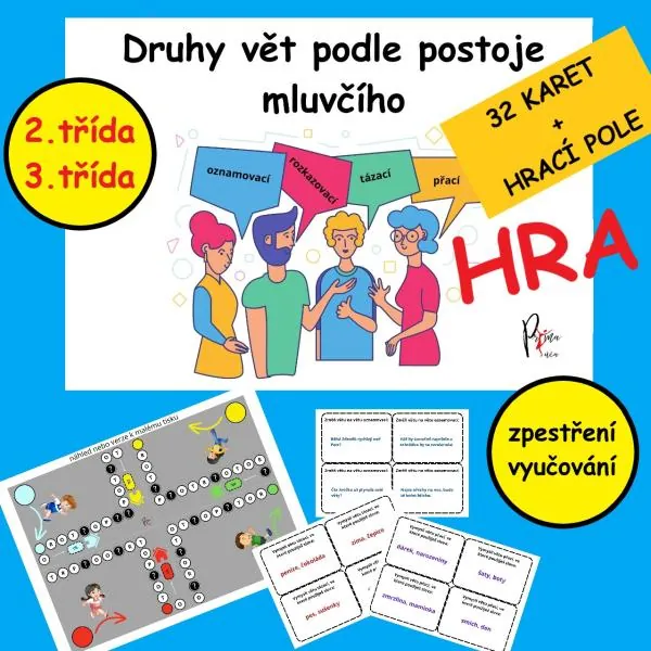 Druhy vět podle postoje mluvčího - HRA PRO ZPESTŘENÍ VÝUKY