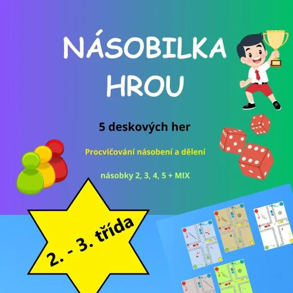 NÁSOBILKA HROU - 5 DESKOVÝCH HER - třídní turnaj