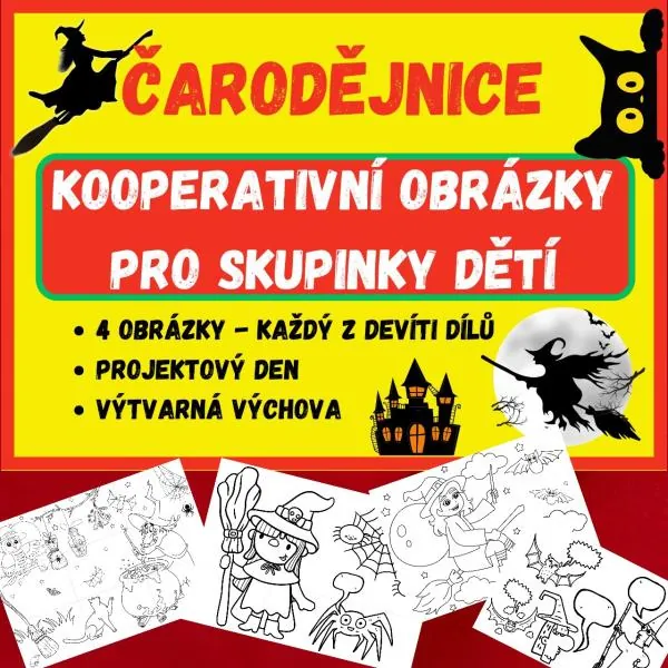 ČARODĚJNICE - kooperativní obrázky pro skupinky dětí