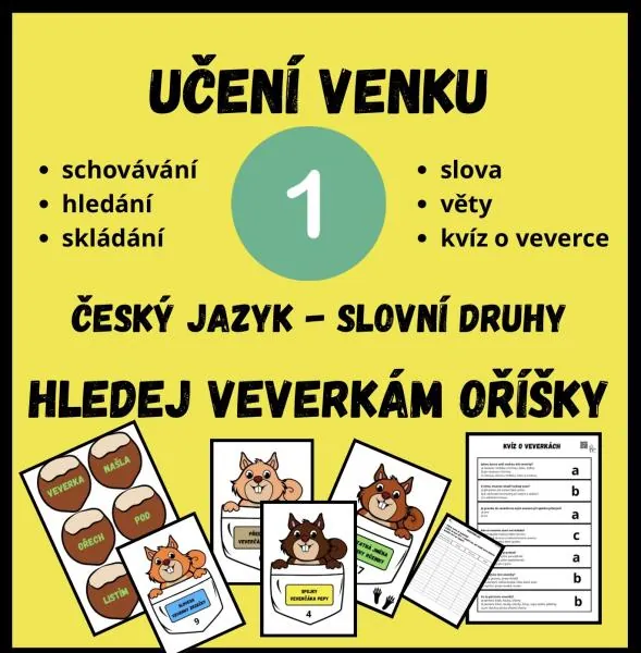 UČENÍ VENKU - 1 - SLOVNÍ DRUHY S VEVERKAMI