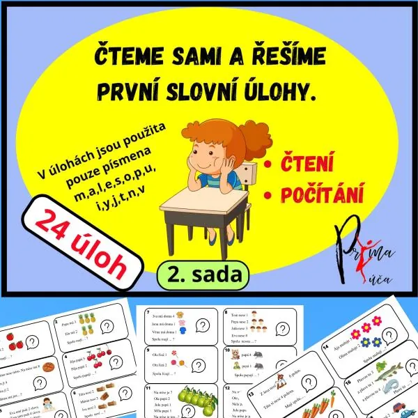 Čteme sami a řešíme první slovní úlohy.
