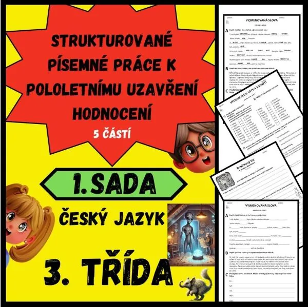 Vyjmenovaná slova, věty, význam slov, slovní druhy - POLOLETNÍ PÍSEMNÉ PRÁCE