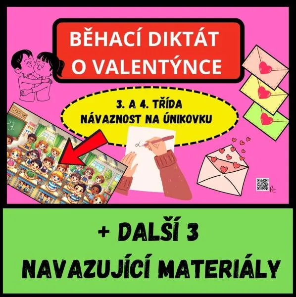 PŘEPIS VĚT - VALENTÝNKY BĚHACÍ DIKTÁT - NÁVAZNOST NA VALENTÝNSKOU ÚNIKOVKU