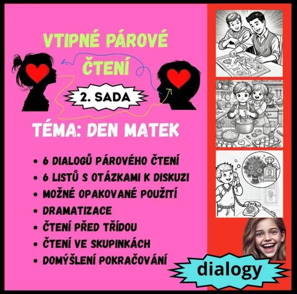DEN MATEK - vtipné párové čtení - 2. sada, příprava pro učitele: diskuze, emoční