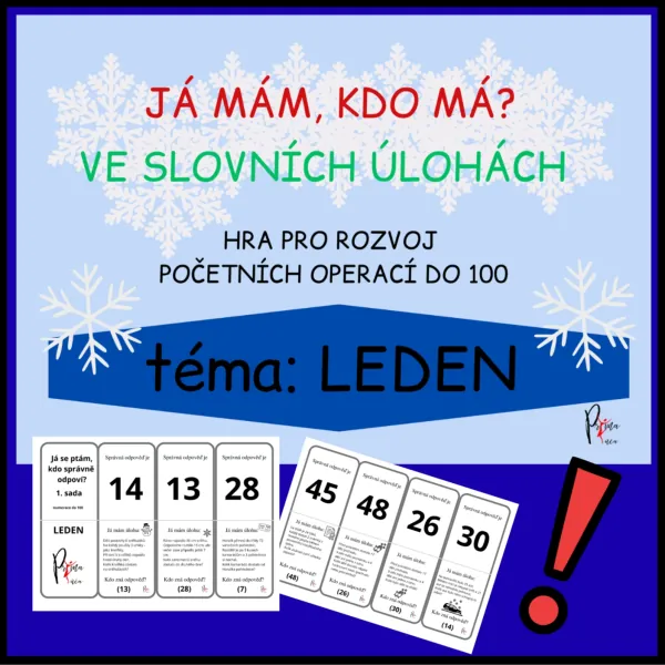 SLOVNÍ ÚLOHY JINAK - JÁ MÁM, KDO MÁ - LEDEN